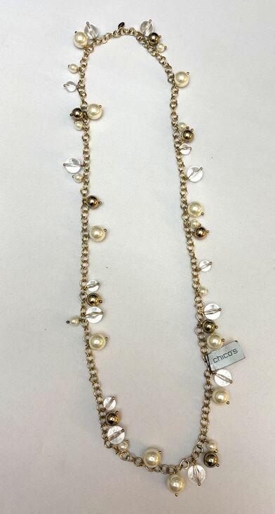 Chico's Jewelry - CHICO's Faux Pearl Bobble Gold Tone 18" Necklace | NWT